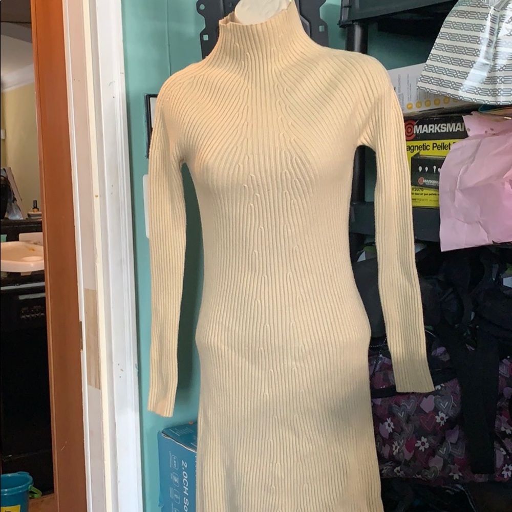 Thick cream sweater dress